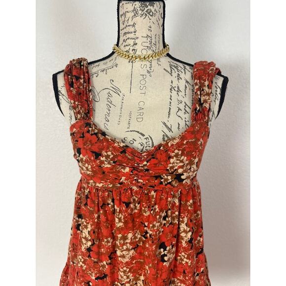 B32 Free People Floral Babydoll Mini Dress Womens XS - Picture 5 of 6
